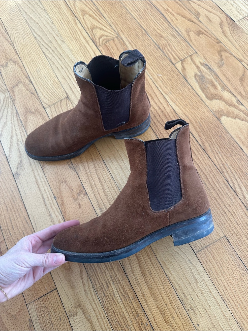 Giorgio Armani Brown Suede Chelsea Ankle Boots